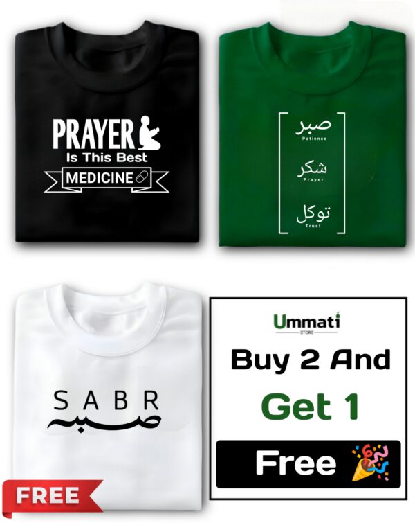 Prayer, Sabar & Sabr, Half Sleeve Regular Fit T-Shirts