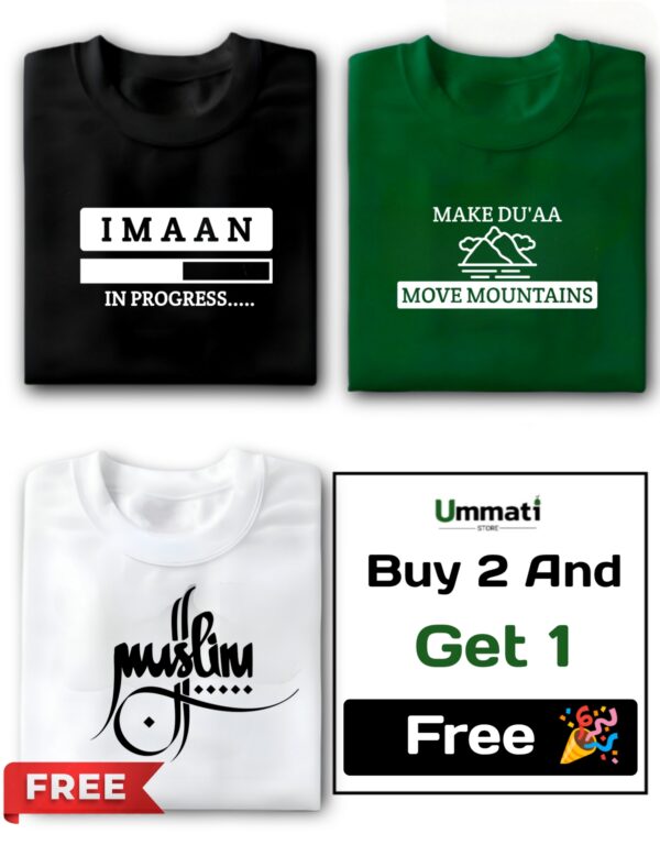 Imaan, Make Duaa & Muslim, Half Sleeve Regular Fit T-Shirt