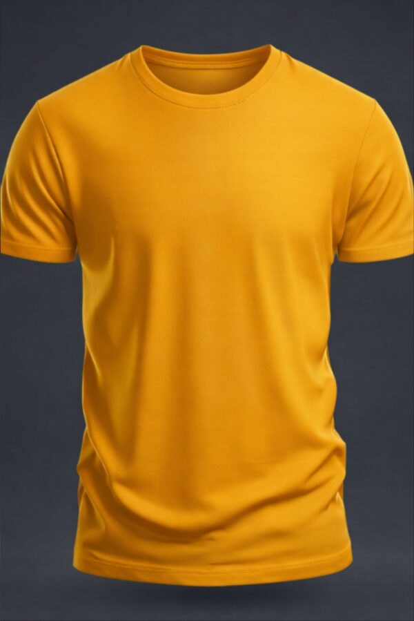 Golden Yellow Plain Half Sleeve T-Shirt