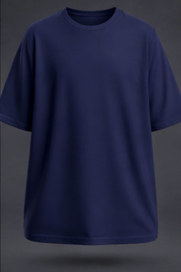 Navy Blue Plain Unisex Oversized Classic T-Shirt